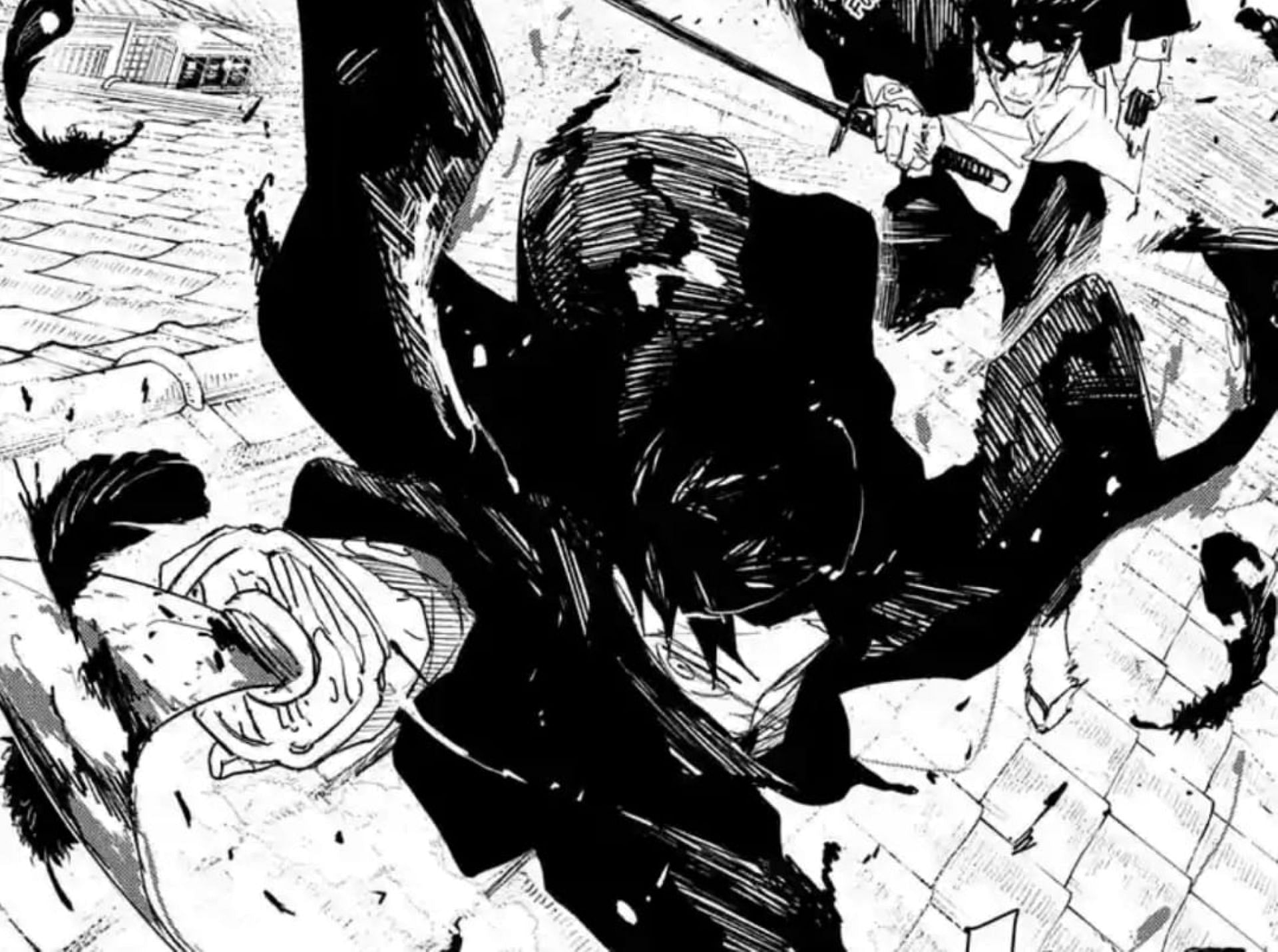 Chihiro moves against Samura (Image via Shueisha)